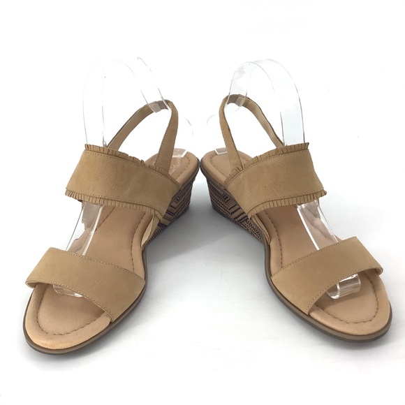 NEW Dr Scholl's Gilles Tan Leather Wedge Sandal - Picture 6 of 8